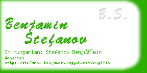 benjamin stefanov business card